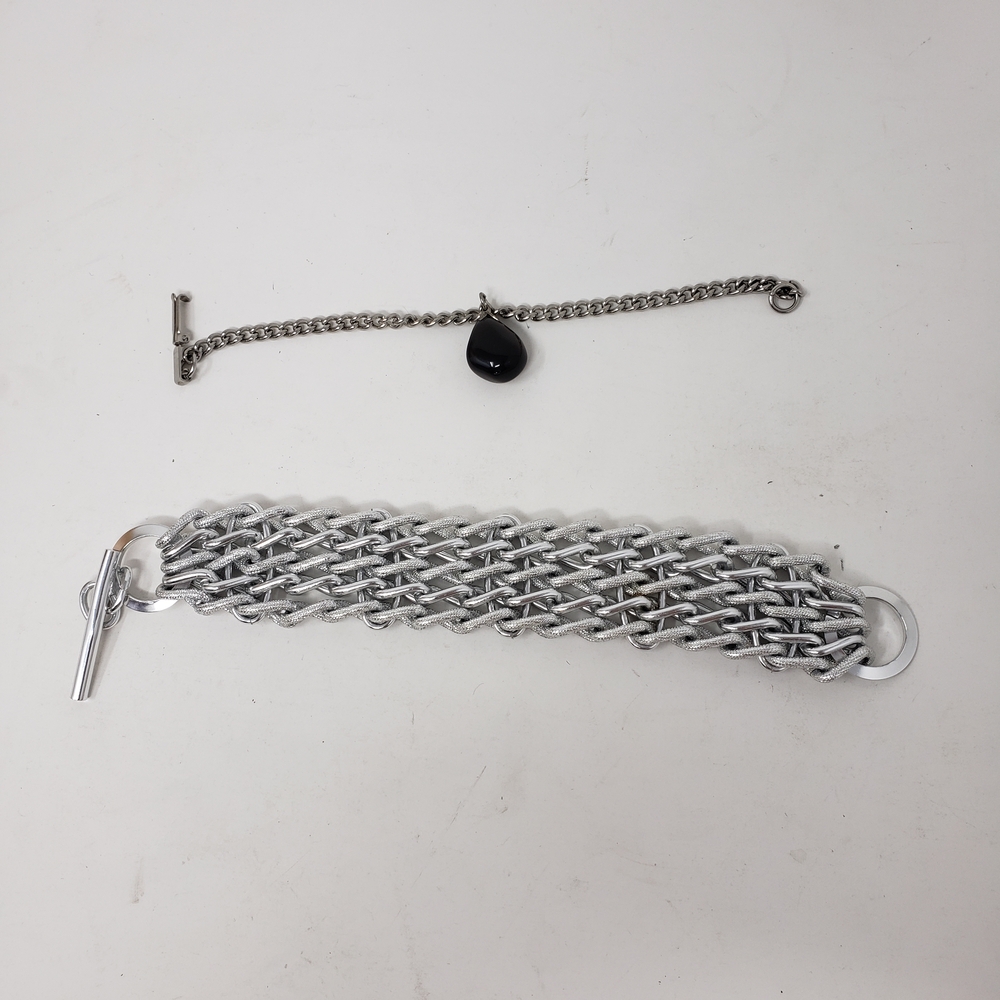 Silver Chain Bracelet Set